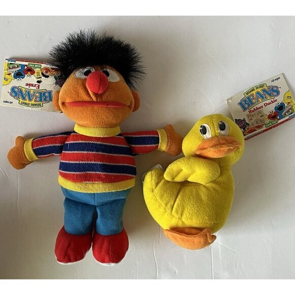 Vtg 90s Sesame Street Muppets Plush Characters Bert Ernie 1997 Stuffed Animal - Picture 10 of 16